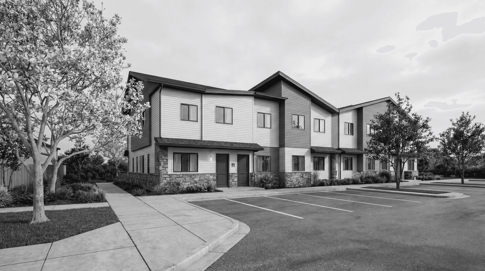 Modern townhome development